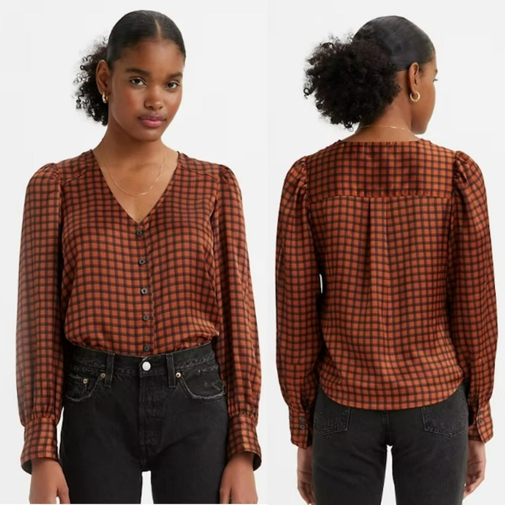LEVI'S XXL Burnt Orange Relaxed Fit The Everyday Kit Blouse Women